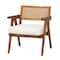 Baxton Studio Jetsam Japandi Cream Boucle Fabric and Walnut Brown Finished Wood Arm Chair 243-13563-ZORO - alternate 1